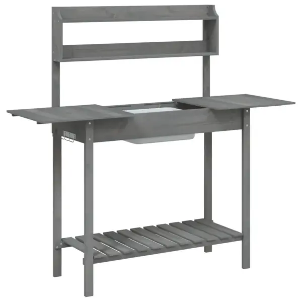 Hall valamuga istutuslaud pikendatava tööpinnaga, tugevast nulupuust, 147,5 x 44 x 139,5 cm – 6