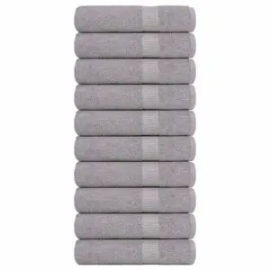 Vannirätikute komplekt FROGN, hall, 10 tk, 100 x 150 cm, 100% puuvill, 360 g/m²