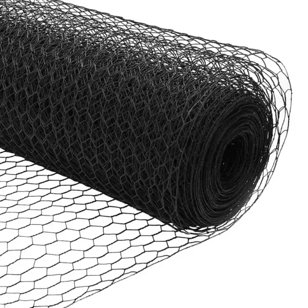 Hall võrkaia ja aiapostide komplekt 44 postiga, teras ja PVC, 100 x 0,4 m, 13 mm võrk – 12