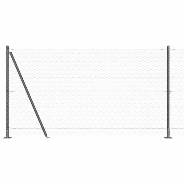 Hall võrkaia komplekt postidega, teras ja PVC, 50 x 1,2 m, 36 mm silm – 2