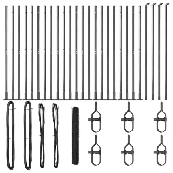 Hall võrkaia komplekt postidega, teras ja PVC, 50 x 1,2 m, 36 mm silm – 6