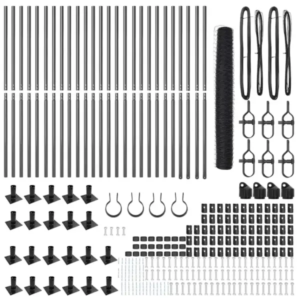 Hall võrkaia komplekt postidega, teras ja PVC, 50 x 1,2 m, 36 mm silm – 7