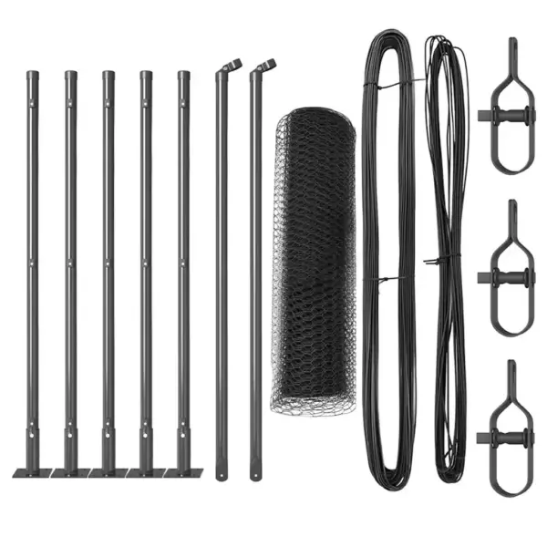 Hall võrkaia komplekt postidega, 10 x 0,5 m, 25 mm silmaga, teras ja PVC – 2