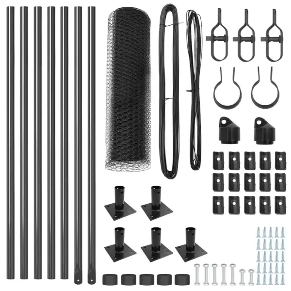 Hall võrkaia komplekt postidega, 10 x 0,5 m, 25 mm silmaga, teras ja PVC – 6