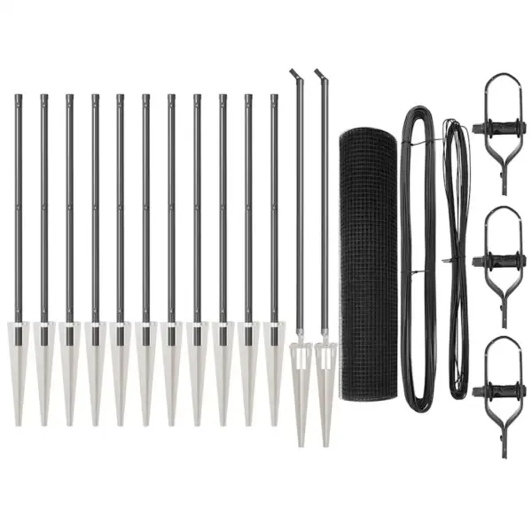 Hall võrkaia komplekt postidega, 25 x 0,8 m, 19 x 19 mm võrk, teras ja PVC – 2