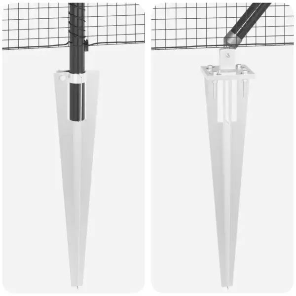 Hall võrkaia komplekt postidega, 25 x 0,8 m, 19 x 19 mm võrk, teras ja PVC – 9