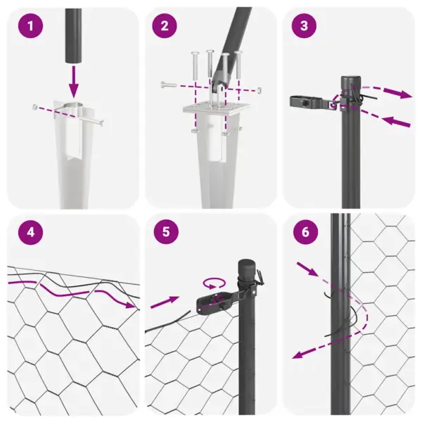Hall võrkaiakomplekt teraspostidega, 100 x 1,6 m, 50 mm silmaga – 13