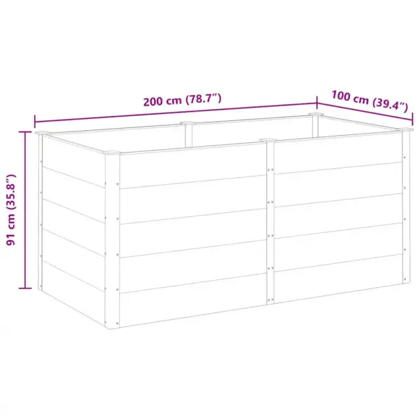 Hall WPC aia taimelava terasraamiga, 200 x 100 x 91 cm – 7