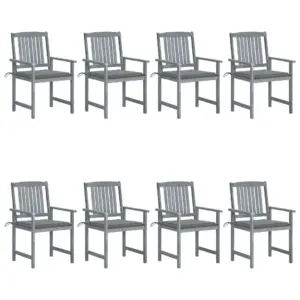 Hallid akaatsiapuidust aiatoolid patjadega, 8 tk