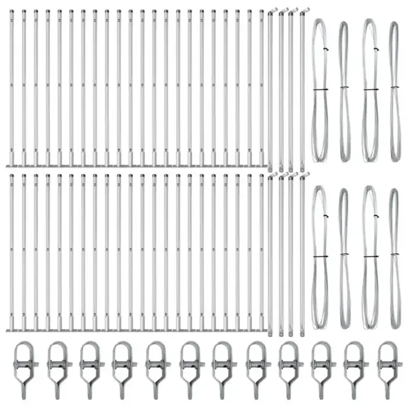Hallid metallaiapostid, 52 tk, pulberkattega kuumtsingitud teras, 3,2 x 3,2 x 90 cm – 5