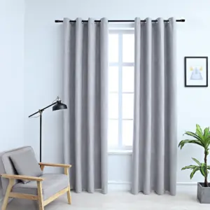 Pimendavad kardinad metallrõngastega, hall, 2 tk, 140 x 175 cm