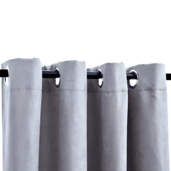 Pimendavad kardinad metallrõngastega, hall, 2 tk, 140 x 175 cm – 3