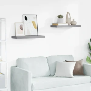 Hallid seinariiulid nähtamatu kinnitusega, 2 tk, 60 x 23,5 x 3,8 cm