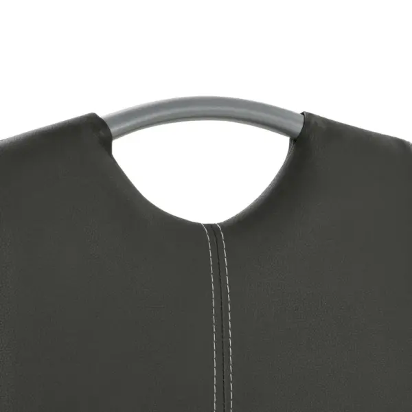 Vetruvate jalgadega söögitoolid, 2 tk, hall kunstnahk, terasraam, 43 x 55 x 100 cm – 6