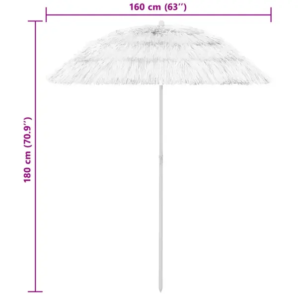 Hawaii stiilis kallutatav päikesevari, valge, 240 cm – 8