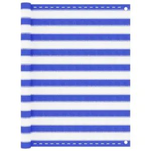 HDPE rõdusirm privaatsuseks, sinine-valge, 120 x 300 cm