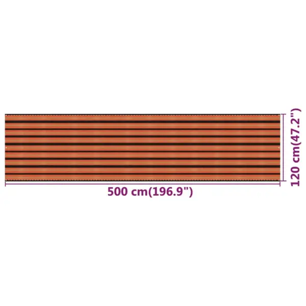 HDPE rõdusirm privaatsuseks, mitmevärviline, 120 x 500 cm – 5