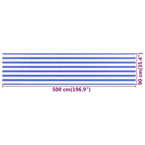 HDPE rõdusirm privaatsuseks, sinine-valge, 90 x 500 cm – 5