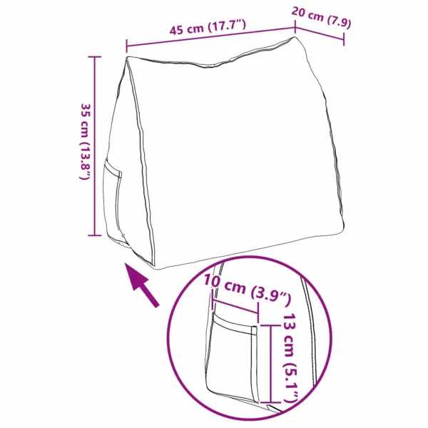 Seljatoepadi diivanile ja voodile, hele roheline kangas, eemaldatava kattega, 45 x 20 x 35 cm – 11