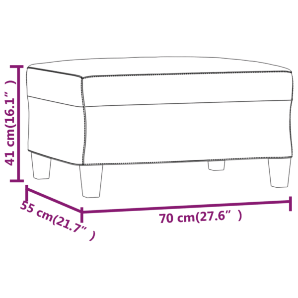 Polsterdatud jalapink helehallist kangast, 70 x 55 x 41 cm – 7