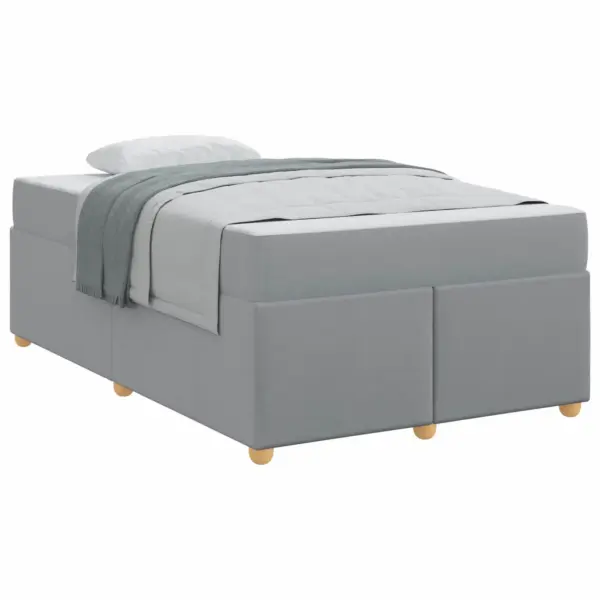 Helehall polsterdatud voodiraam taskuvedrudega madratsiga, kangas, tehispuidust raam, 120 x 190 cm – 2