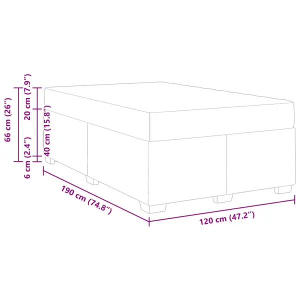 Helehall polsterdatud voodiraam taskuvedrudega madratsiga, kangas, tehispuidust raam, 120 x 190 cm – 11