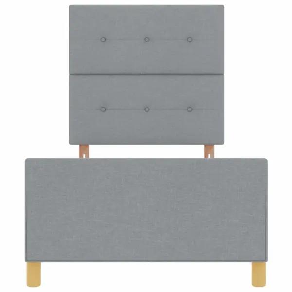 Helehall kangast ühe inimese voodiraam peatsi ja jalutsiga, 80 x 200 cm – 7