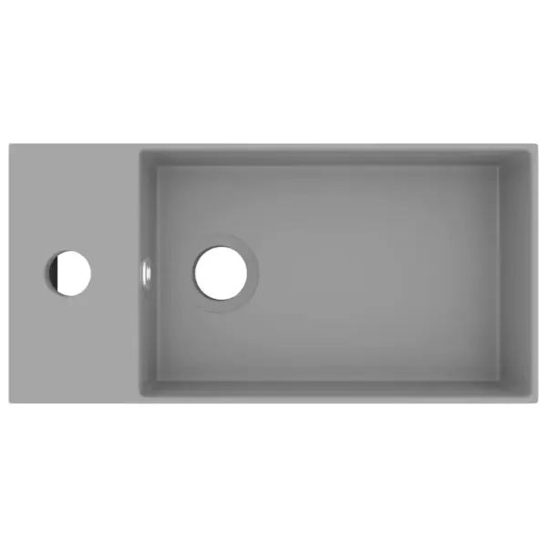 Keraamiline vannitoavalamu ülevooluavaga, helehall, kapi peale, 480 x 250 x 150 mm – 3