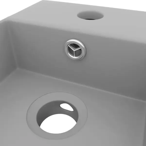 Keraamiline vannitoavalamu ülevooluavaga, helehall, kapi peale, 480 x 250 x 150 mm – 5