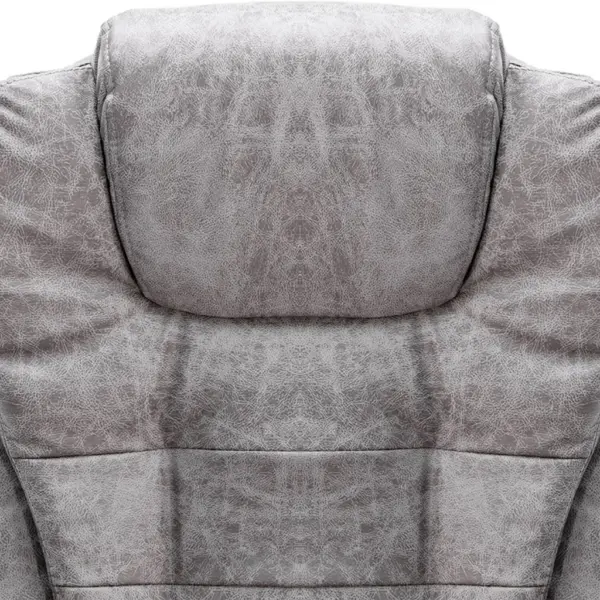 Ergonoomiline kontoritool reguleeritava kõrguse ja seljatoega, helehall kunstseemisnahk – 6