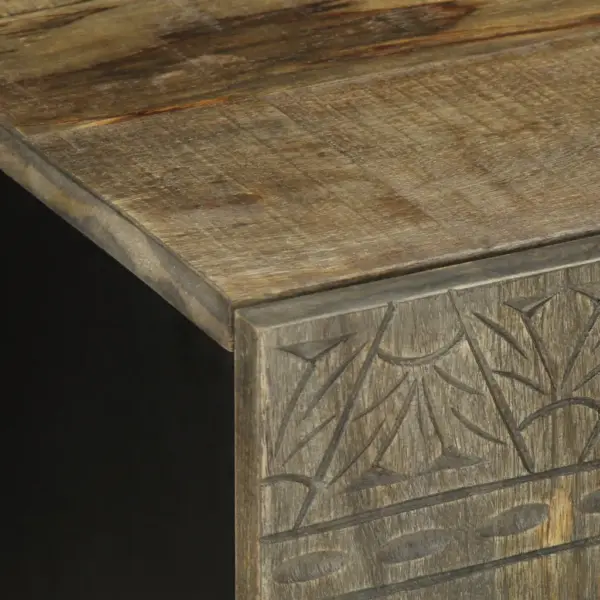 Helehall mangopuidust telerikapp nikerdatud esiosaga, 105 x 33,5 x 46 cm – 6