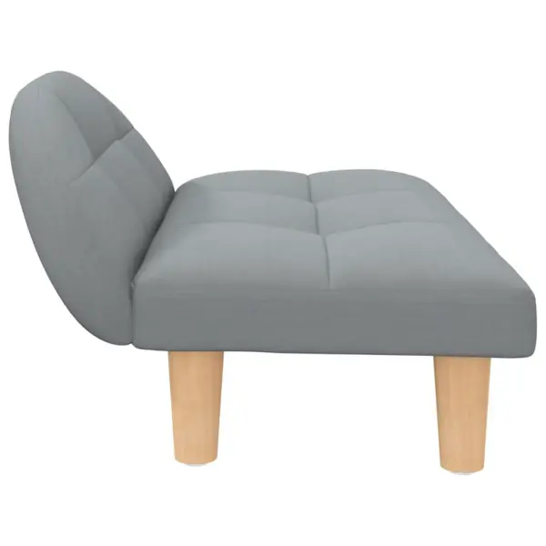 Polsterdatud koeradiivan väikestele koertele, helehall kangas, puidust jalad, 70 x 52 x 30 cm – 4