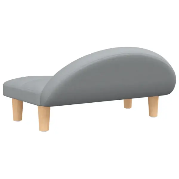 Polsterdatud koeradiivan väikestele koertele, helehall kangas, puidust jalad, 70 x 52 x 30 cm – 5