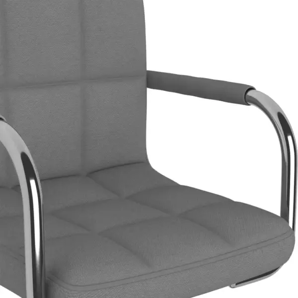 Reguleeritava kõrgusega pöörlev baaritool käetugedega, helehall kangas, kroomitud terasraam – 6