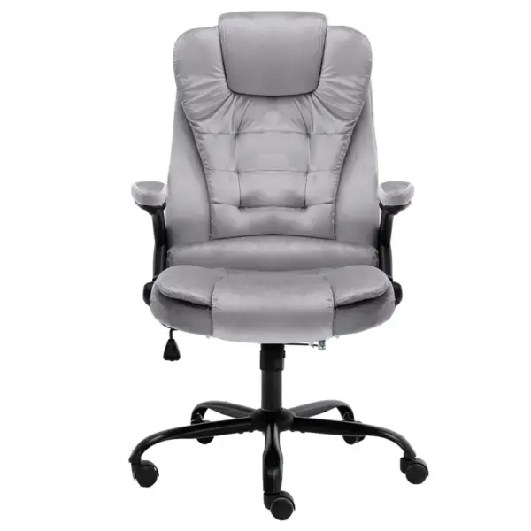 Ergonoomiline kontoritool reguleeritava seljatoe ja kõrgusega, helehall samet – 2