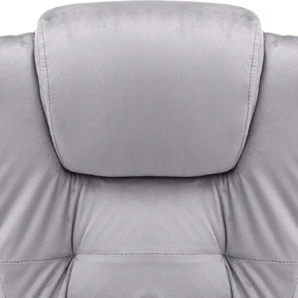 Ergonoomiline kontoritool reguleeritava seljatoe ja kõrgusega, helehall samet – 6