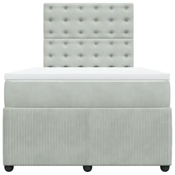 Helehall sametist kontinentaalvoodi LED-valgustusega, madratsi ja kattemadratsiga, reguleeritava peatsiga, 120 x 190 cm – 6