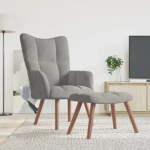 Helehall sametist puhketool jalapingiga, pehme vahtpolsterdusega