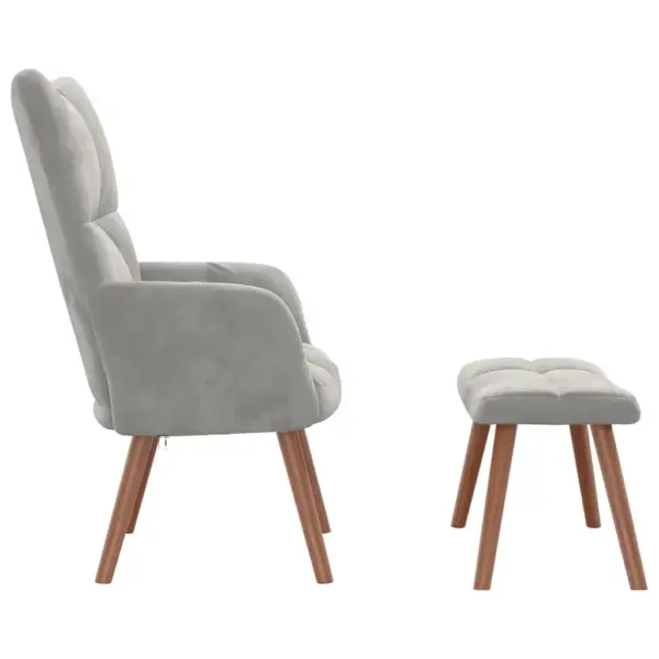 Helehall sametist puhketool jalapingiga, pehme vahtpolsterdusega – 4