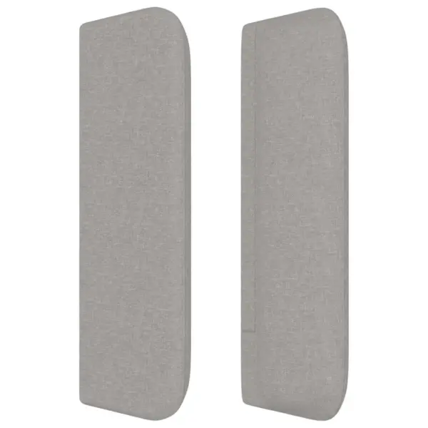 Polsterdatud voodipeats servadega, helehall kangas, reguleeritav kõrgus, 147 x 16 x 78/88 cm – 4