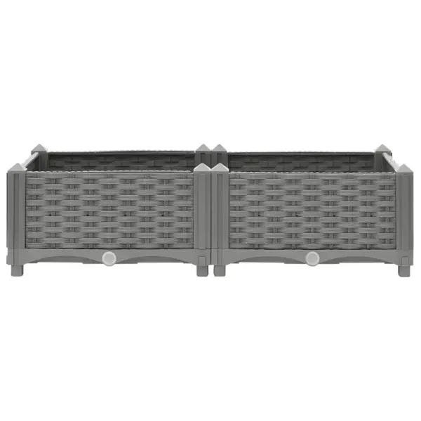 Helehall taimelava rotangimustriga, polüpropüleen, 80 x 40 x 23 cm – 4