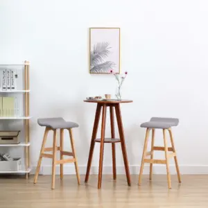 Helehallid kangast baaripukid jalatoega, pöökpuidust jalgadel, 2 tk, 41 x 42 x 79 cm