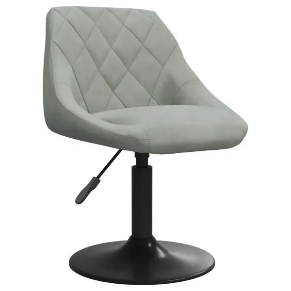 Pööratavad söögitoolid gaasitõstega, helehall samet, 4 tk – 3