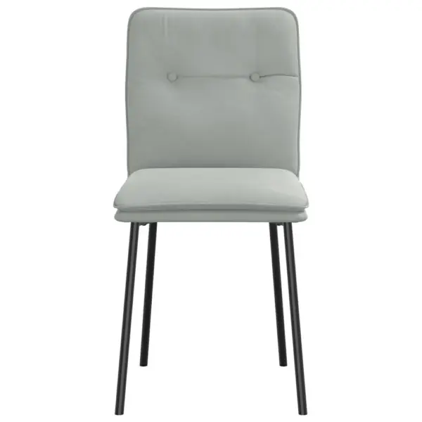 Helehallid sametist söögitoolid, 2 tk, metallraamiga ja polsterdatud istme ning seljatoega – 4