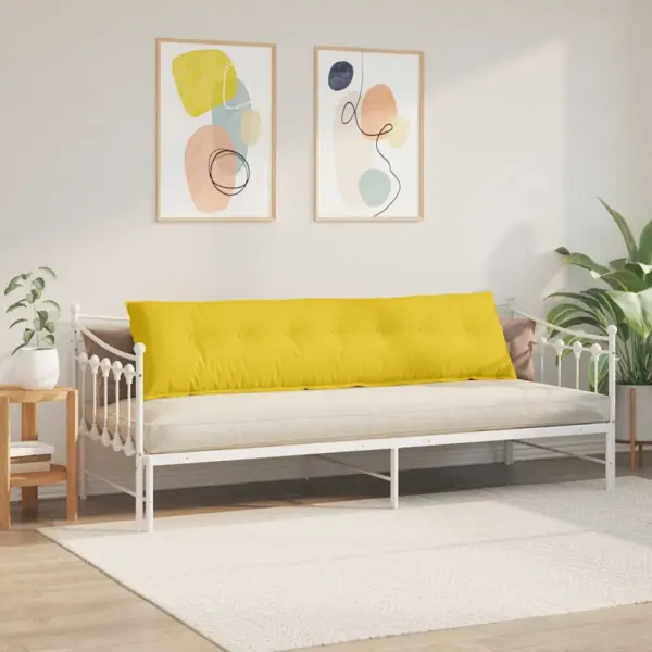 Seljatoepadi voodile eemaldatava kattega, helekollane kangas, 200 x 19 x 50 cm – 4