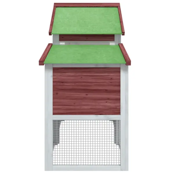 Helepruun männipuidust kanakuut pesakasti ja jooksualaga, 186,5 x 58,5 x 113 cm – 6