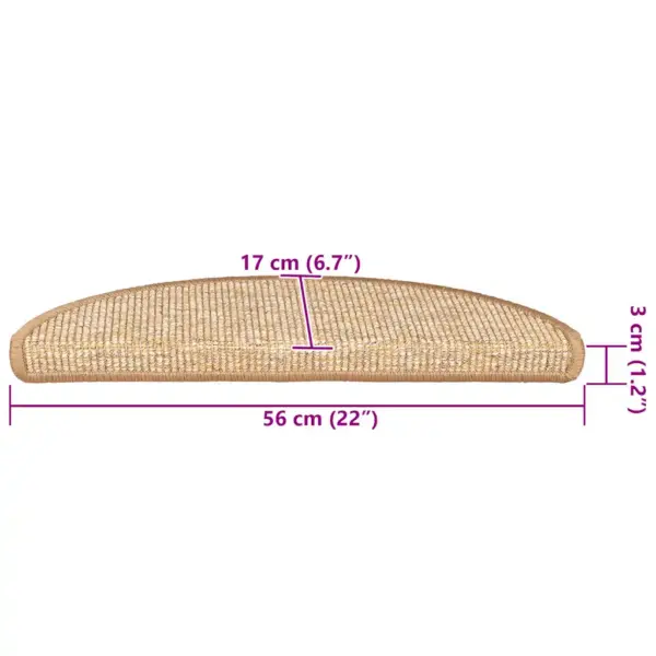 Isekleepuvad poolringikujulised trepimatid, helepruunid, 15 tk, 56 x 17 x 3 cm - 8