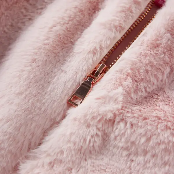 Heleroosa kunstkarusnahast laste jakk lukuga, suurus 92 – 4