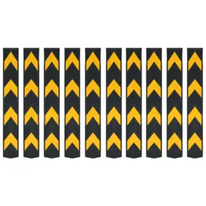 Helkuritega kummist nurgakaitsmed sammastele, kollane-must, 10 tk, 80 cm