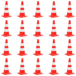 Helkuritega liikluskoonuste komplekt, 20 tk, punane-valge PE, 50 cm